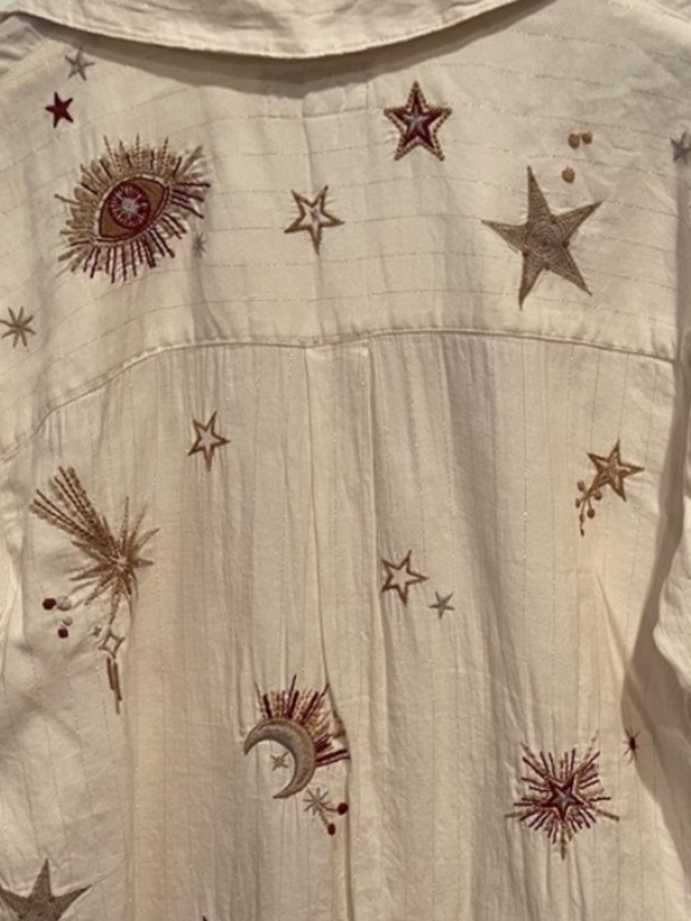 Johnny Was Estrella embroidered constellation blouse NWT RARE (oversized) - Picture 8 of 11